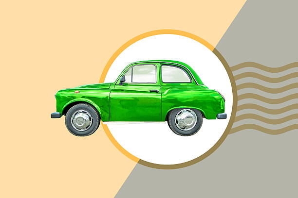 istock green retro car on abstract background 2225523926