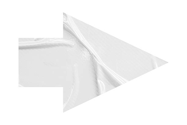istock White crumpled paper arrow isolated on white background 2225526036