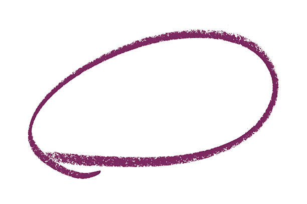 Purple pencil highlight circle mark isolated on white background