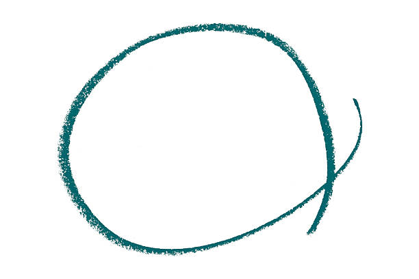 Green pencil highlight circle mark isolated on white background