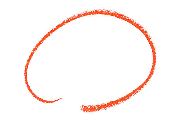 Red pencil highlight circle mark isolated on white background