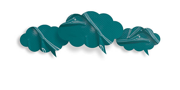 Green speech bubble crumpled paper isolated on white background