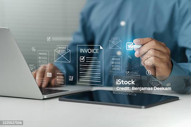 Digital Invoice Checklist Invoice Concept Digital Invoice Processing And Checklist Financial ...