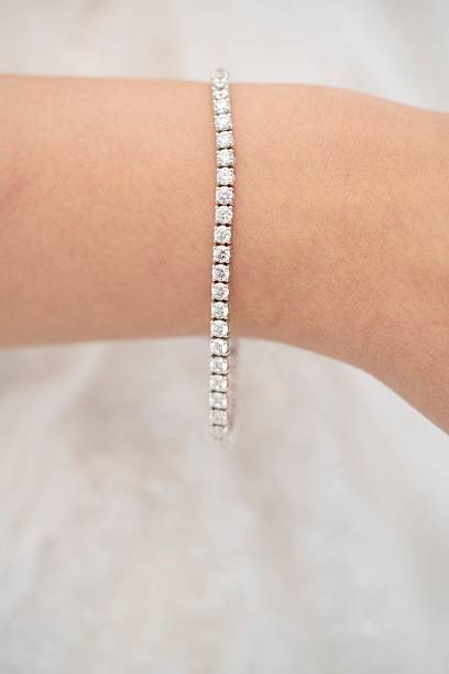 istock Diamond tennis bracelet close-up 2225534528
