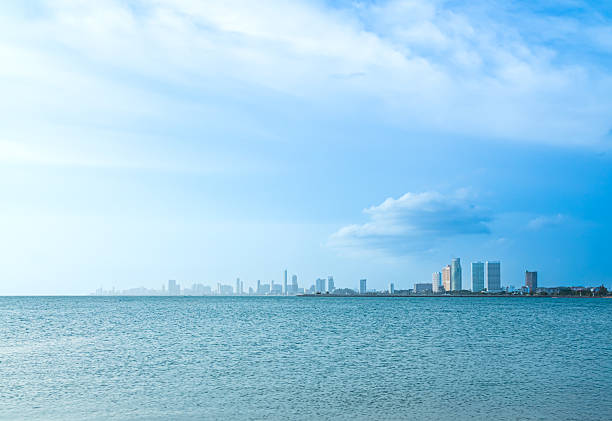 View ocean with building city