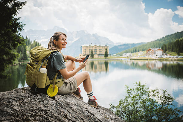 istock Woman hiking in the Dolomites 2225534864