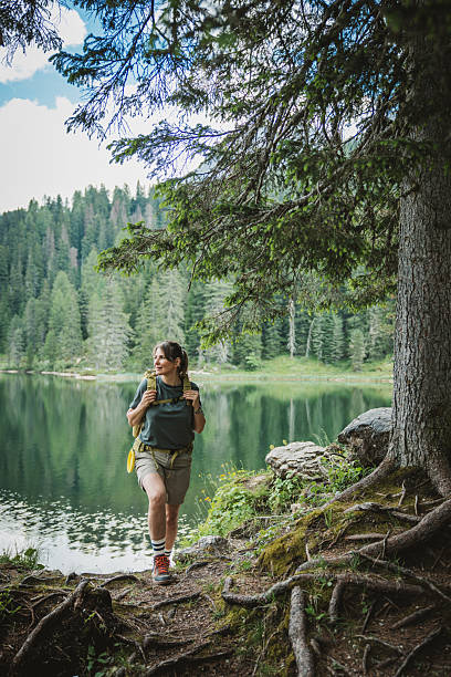 istock Woman hiking in the Dolomites 2225534989