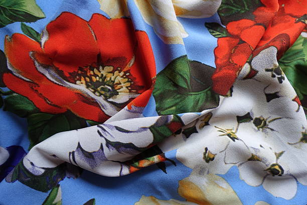 istock bright and colorful thin rayon fabric in soft folds 2225535840