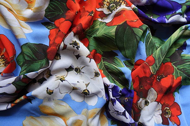 istock Rumpled bright and colorful thin rayon fabric 2225535928