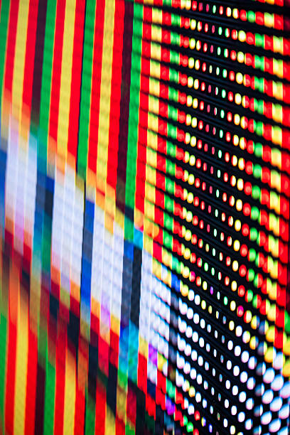 istock Large led projection screens. Colorful abstract background. Light show on the stage. 2225536782