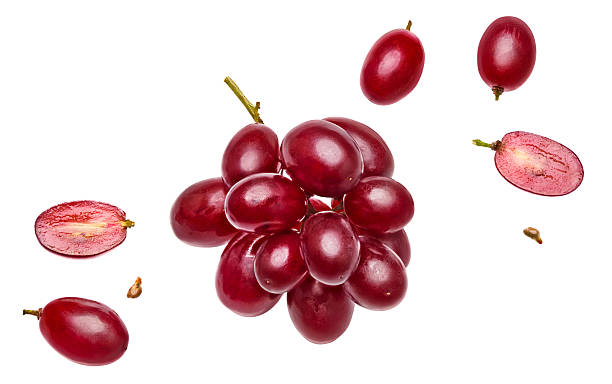 istock red grapes berries isolated on white background. macro. with clipping path 2225538604