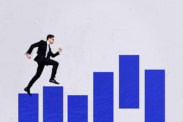 istock Template sketch image composite collage of target stats analyzing goal business young man formalwear confident walk up block hold laptop 2225545522