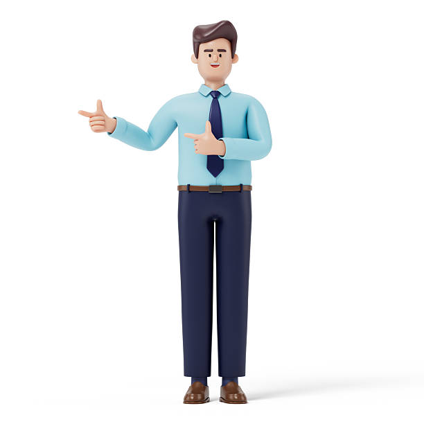 istock The gesture of pointing to one side 2225552818