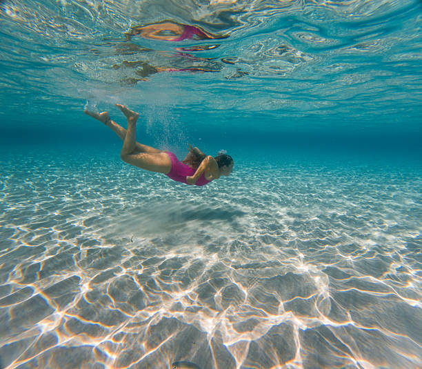 istock Tourist Swimming Underwater in Clear Ocean 2225559189