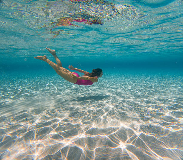 istock Woman Swimming Underwater in Clear Ocean 2225560399