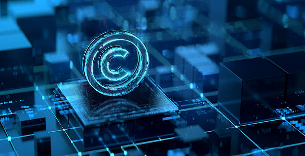istock Copyright symbol on digital background. Representing modern digital intellectual property technologies and protection 2225562524