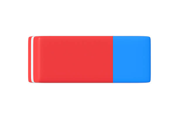 istock One eraser isolated on white background. Office supplies. Stationery tool. Top view. 3d render 2225564515