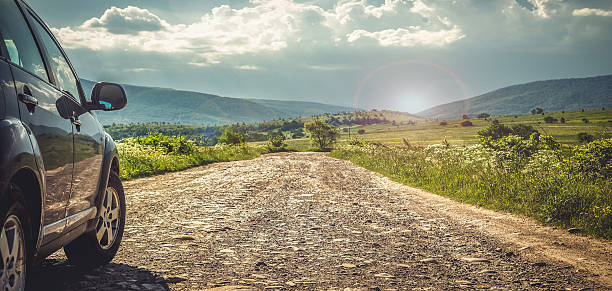 istock car for traveling with a mountain road 2225569171