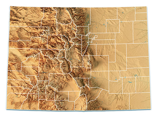 istock Colorado US State Topographic Map 3D Render Isolated Color Counties Border 2225572770