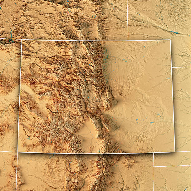 istock Colorado US State Topographic Map 3D Render Color Border 2225572982