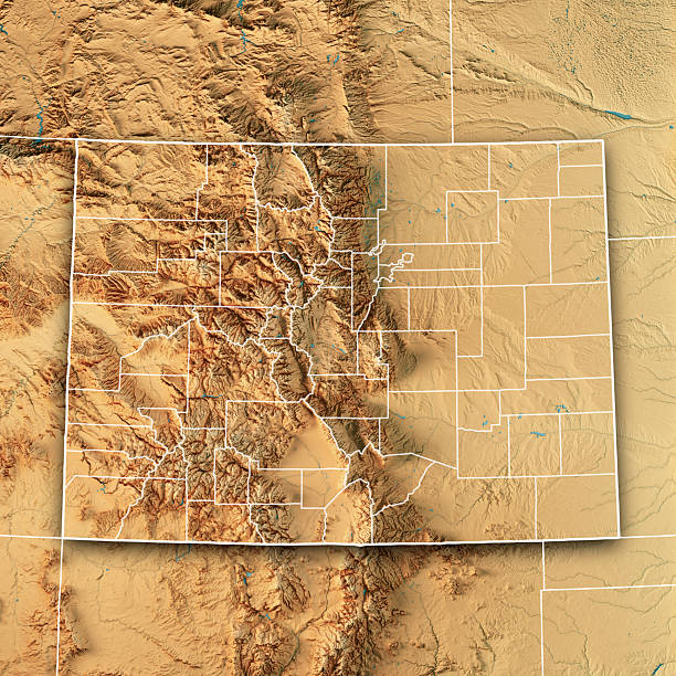 istock Colorado US State Topographic Map 3D Render Color Counties Border 2225573049