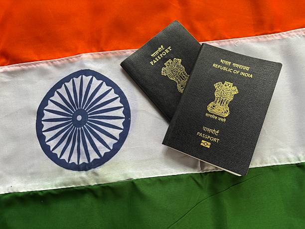 istock Brand new Indian e passport 2225582427