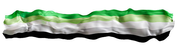 istock The Aromantic Pride Flag is showcased against a clean white backdrop, featuring alternating stripes of green, white, and black. This flag represents a celebration of aromantic identity and awareness 2225586533