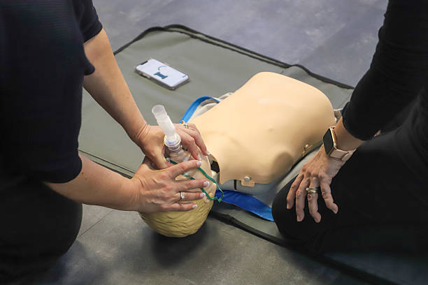 istock first aid course - company safety - cardiac massage - Basic Life Support 2225592542