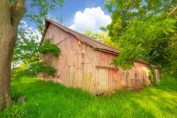 Old Weathered red barn-Howard County, Indiana