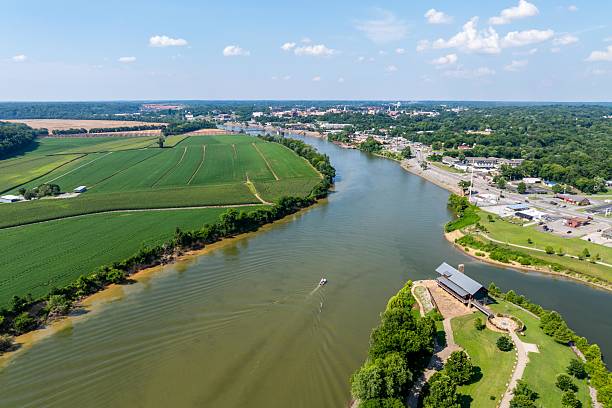 istock Cumberland River and Clarksville, Drone View 2225611118