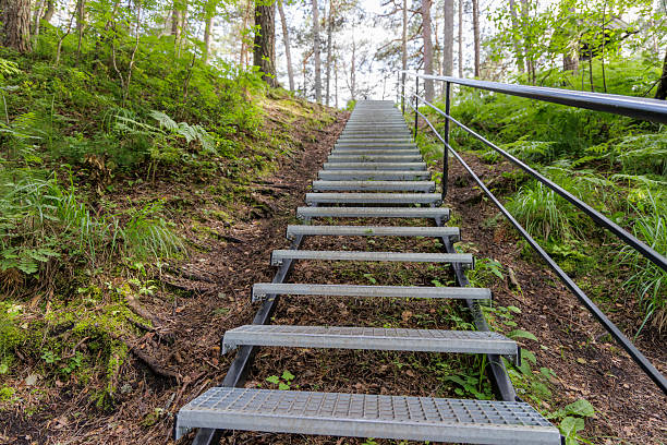 istock Metal Stairway Ascending Forest Hill 2225616734
