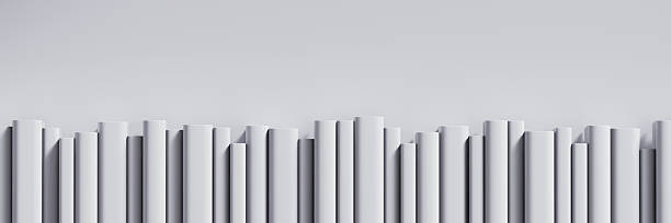 A row of gray books on a gray background