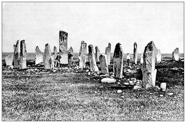 Antique magazine image: Hebrid Isles, Callernish, Stornoway