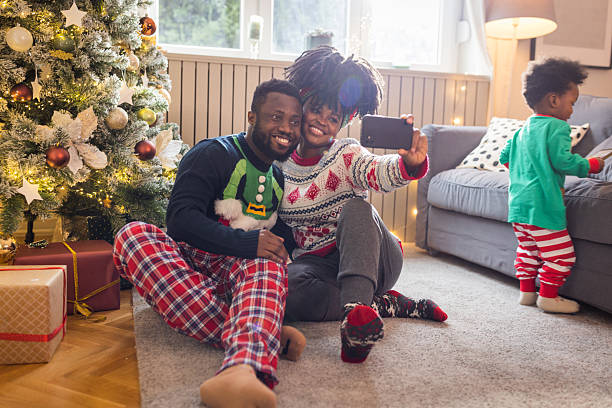 istock Christmas at home with family 2225626154