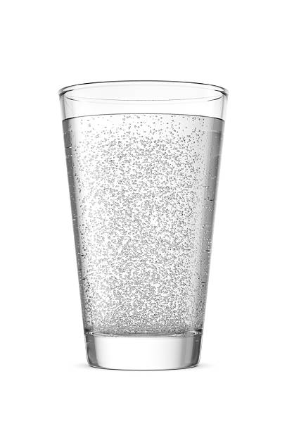 istock Mineral water in a clear glass with bubbles isolated on a white. 3D rendering illustration. 2225630844