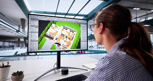 istock Stylish Female Real Estate Agent Designs Virtual 3D Interior 2225634449