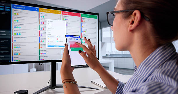 istock Agile Content Manager: Woman Organizing Kanban Board 2225634503