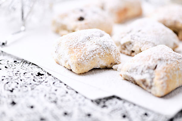 istock Stollen Bites on bright background. Soft focus. Close up. Copy space. 2225635038