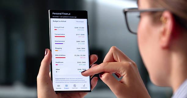 istock Female Accountant Uses Finance Tracking App 2225635843