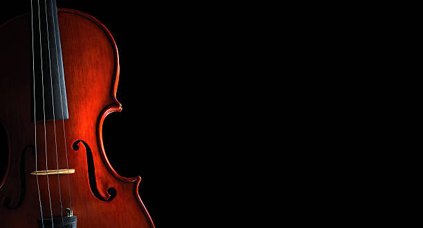 istock beautiful violin close-up on black background. copy space 2225636311