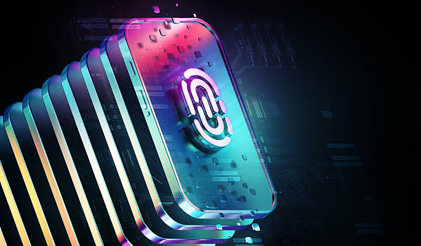 istock Privacy Concept Showcasing Fingerprint Scanner Integration in Modern Smartphones and Gadgets. Modern Graphic Design, HUD Elements and Tech-Inspired Graphic Design Highlight Latest Innovative Technologies. 2225636565