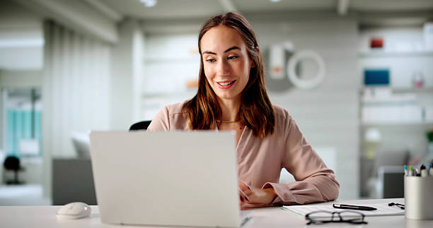 istock Virtual Conference: Woman Interviewing On Laptop 2225637443