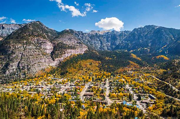 istock Ouray Colorado In Fall Autumn Blue Sky Day 2225638191