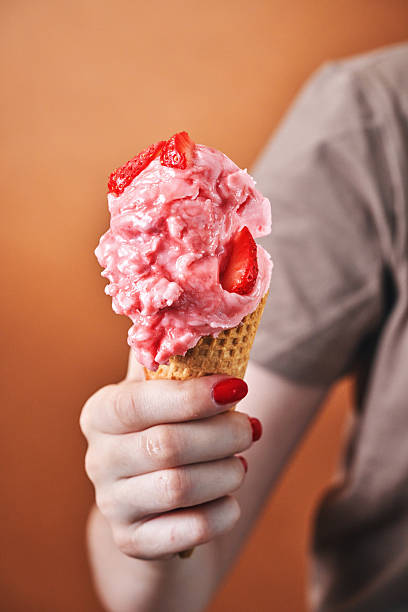 Strawberry Ice Cream in a Cone