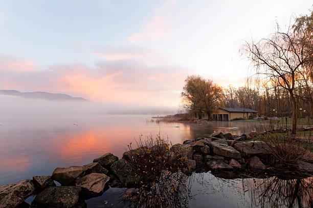 istock Sunrise on the lake 2225652434