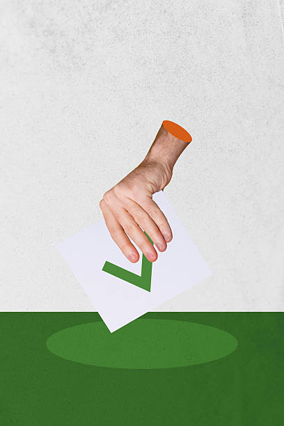 istock Vertical poster collage 3d hand body fragment checkbox confirmation done task success icon survey decision choice plan poll 2225659963