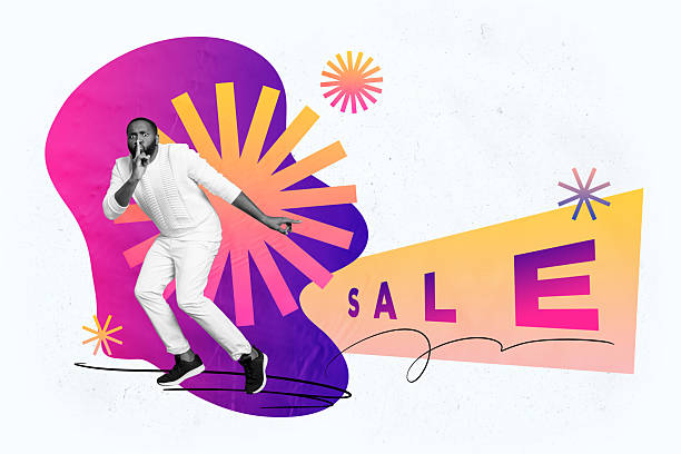 istock Composite trend artwork 3D sketch photo collage of young guy walk step keep silence hand show finger shh banner black friday shopping sale 2225662473