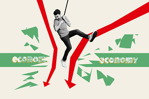 istock Creative collage picture economy break crisis falling down arrows direction collapse inflation currency devaluation drawing background 2225665611