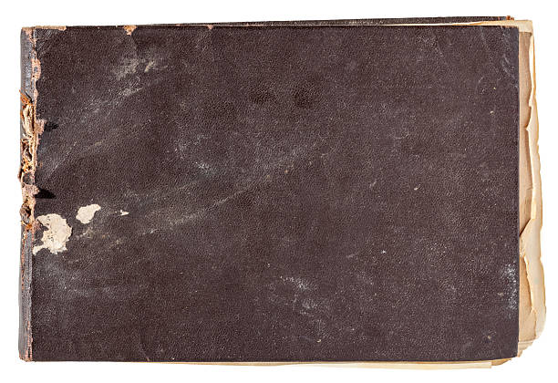 istock Old grunge notebook in brown leather cover isolated element 2225667982