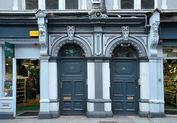 Dublin Ireland - March 20, 2023:  Shops on Dame Street in Dublin